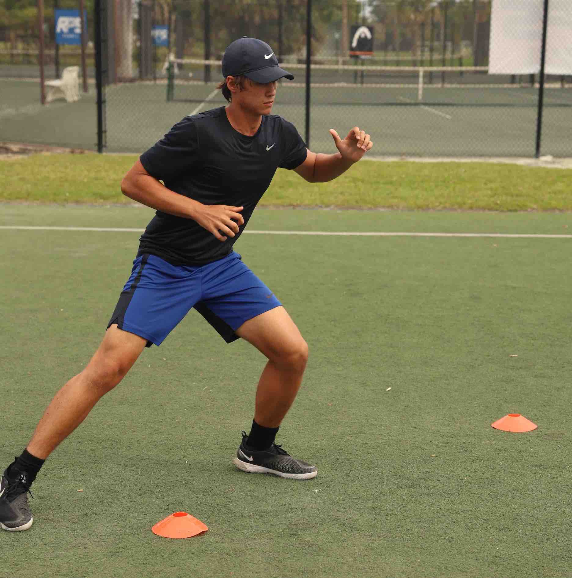 Athlete stretching for flexibility.