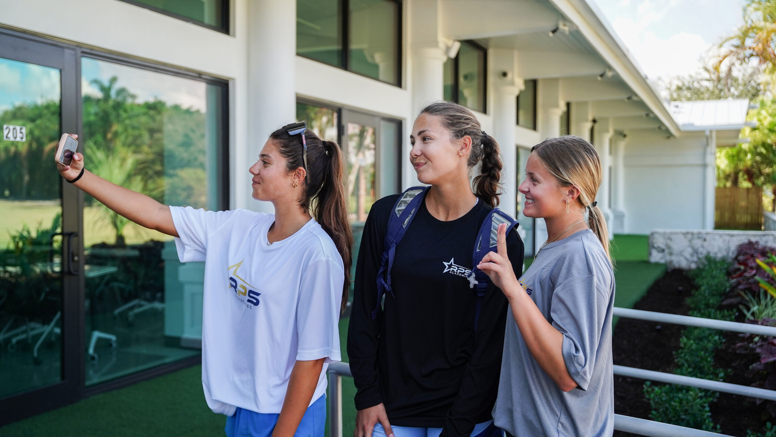 Students collaborating outdoors